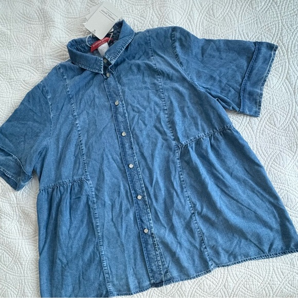 Marina Rinaldi Denim Button Down Size 16 NWT - Picture 3 of 9